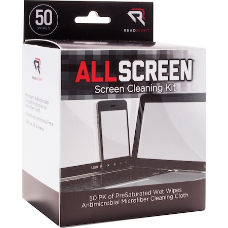 Screen Cleaning Kit, Alcohol-Free, Multi, PK 50